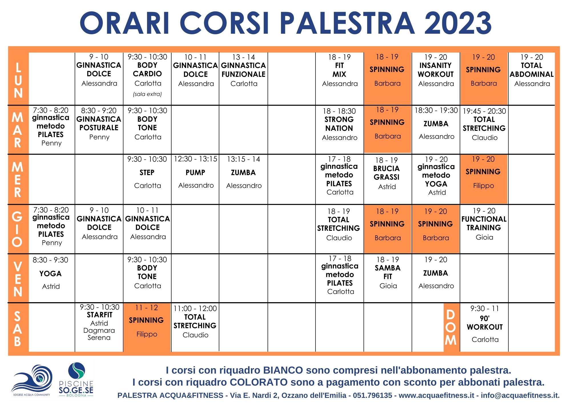 Corsi Palestra Ozzano 2023